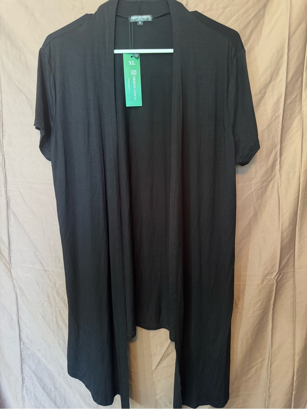 Urban Coco Black Open-Front Duster Cardigan XL